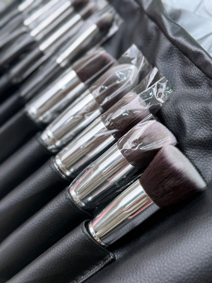 Balck and Pink Makeup Brushes Set