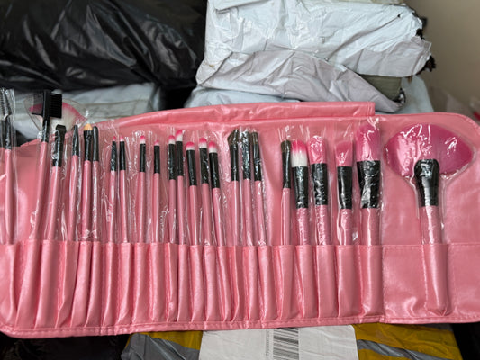 Balck and Pink Makeup Brushes Set