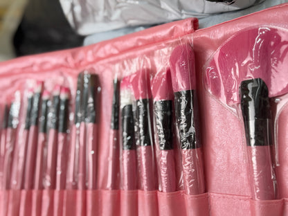 Balck and Pink Makeup Brushes Set