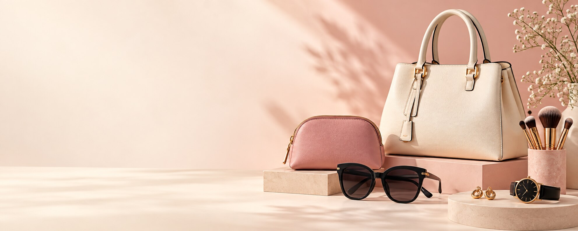 A styled selection of everyday accessories